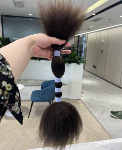 Venta caliente 100% Real Virgin Brazilian Hair Bulk Kinky Straight Wet and Wavy #2 Extremos doblemente dibujados - Product Image 1