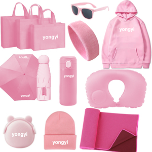 2024 New Innovative pink Hoodie Knit Hat Sports Towel Bag Sunglasses Custom Merchandise Business Promotional Gift