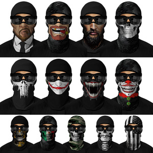Masque facial unisexe en balaclava, 100% polyester, respirant, imperméable, impression par sublimation, pour le cyclisme, les activités de plein air, la moto, doublure de casque - Product Image 3