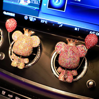 Diffuseur d'air créatif pour voiture en forme d'ours de dessin animé incrusté de diamants, décoration intérieure pour femmes avec strass pour aérateurs, fabriqué en Chine