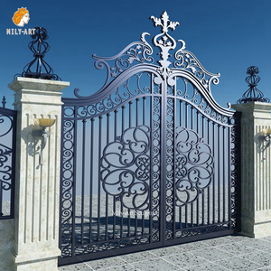 Porte de garage double battante en <span class=keywords><strong>fer</strong></span> forgé, grande et luxueuse, personnalisée par MILY - Product Image 2