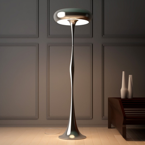 Modern Stainless Steel Floor Lamp with Adjustable Height Dimmable LED <b>Light</b> White Dome Shade <b>Waterproof</b> & DIY for Warehouse Use - Product Image 1