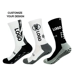 Chaussettes de sport Logo personnalisé Compression tendance Chaussettes de sport de football colorées antidérapantes pour hommes