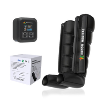 Bottes de compression KONBEST à 6 modes et 6 chambres, pression d'air séquentielle, contrôle du temps, pour les jambes, améliore la compression de 30 à 260 mmHg