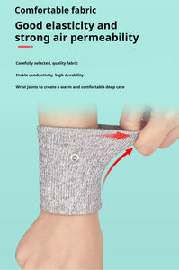 2025, venta al por mayor, accesorios de masaje TENS, brazalete de muñeca de fibra de plata conductora, masajeador de muñeca conductor de estimulación manual - Product Image 3