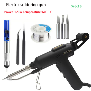 Pistola de soldadura de alta potencia 120W + 50g Alambre de <span class=keywords><strong>estaño</strong></span> + 2 <span class=keywords><strong>pinzas</strong></span> + amortiguadores de <span class=keywords><strong>estaño</strong></span> + 3 puntas de soldadura 8 juegos - Product Image 2
