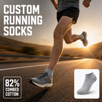 Chaussettes de course personnalisées 82% coton peigné, chaussettes athlétiques à la cheville, logo personnalisé, hommes femmes, faible MOQ 1 paire, OEM ODM