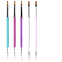 Kit de Manucure Professionnel de Luxe 2-en-1 Double Embout pour Gel Ongles, Pinceaux en Acier Inoxydable et Nylon, Outils de Salon de Beauté Ovales – Vente en Gros