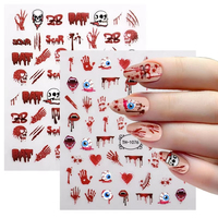 Autocollants 3D en plastique pour ongles, motif fantôme, de fabricant chinois, qui se révèlent dans le noir, pour Noël, décorations écologiques pour ongles