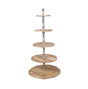 Wooden 2 Tiered Eco-Friendly Round <b>Cake</b> <b>Stand</b> & Serving Tray Farmhouse Style Dishwasher & Microwave Safe <b>Cake</b> <b>Stand</b> - Product Image 4