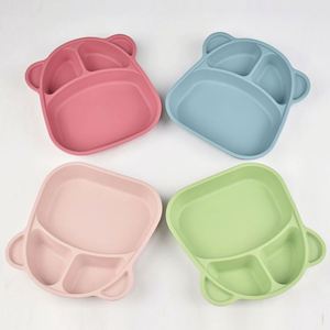 Assiette bébé en silicone de qualité alimentaire sans BPA, vente en gros, nouvelle arrivée, plat d'alimentation pour tout-petits, résistant aux taches, couleur unie, compatible lave-vaisselle - Product Image 4