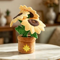 Jouet en peluche tournesol en pot OEM ODM, ornement de pot personnalisé avec logo, décoration d'intérieur, rembourrage en coton PP doux, cadeau au design personnalisé