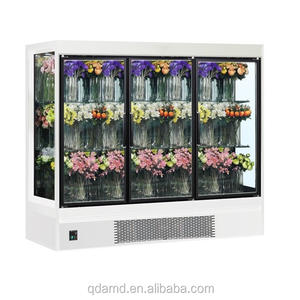 Refrigerador vertical de exhibición de flores con puerta de vidrio de tres lados, nevera de flores, floristería - Product Image 1
