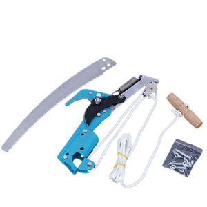 กรรไกรตัดแต่งกิ่งอะลูมิเนียมอัลลอยด์แบบยาวพิเศษ ใบเลื่อย 350 มม. เส้นผ่านศูนย์กลางตัด 30-50 มม. พร้อมเชือกและด้ามไม้สำหรับตัดต้นไม้ - Product Image 5