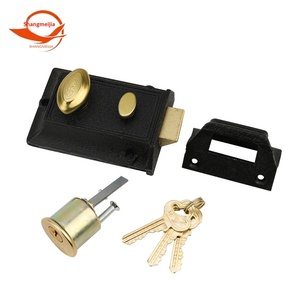 Cerradura <span class=keywords><strong>de</strong></span> Seguridad Doble Antigua con Llave, Tipo Universal, Cerradura Oculta Externa para Puerta, Uso Doméstico en Dormitorios, Cerradura Tipo Bull-head - Product Image 1