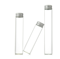 Conteneur alimentaire en verre borosilicate transparent fin et mince de 10 ml, 5 ml, 30 ml, 50 ml, 60 ml, 80 ml, 100 ml avec bouchon à vis en métal argenté ou doré, sans MOQ