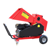 Broyeur de bois mobile forestier robuste avec moteur à essence 7 CV, capacité de coupe de 80 mm, pour usage agricole, système hydraulique fluide
