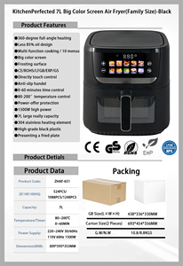 Schermo a colori 1500W Multi-funzione 10 menu preimpostati 7L grande capacità visualizzabile friggitrice ad aria finestra per <span class=keywords><strong>uso</strong></span> <span class=keywords><strong>domestico</strong></span> CE/ROHS/GS/LFGB - Product Image 6