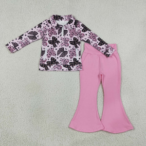 Ensemble pantalon brodé avec nœud et fleur pour bébés filles, vêtements d'automne - Product Image 4