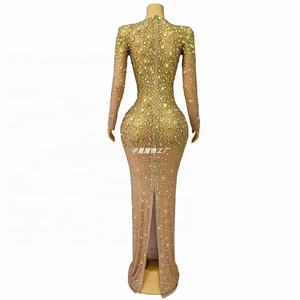 豪華なキラキラ光るボールガウン、エンパイアウエスト、チャペル丈のロングドレス、パフォーマンスコスチューム、女性用プロム、クラブパーティー、誕生日のお祝い、写真撮影に最適 - Product Image 3