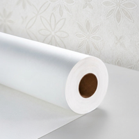 Rouleau de papier peint non tissé blanc vierge, surface imprimée numériquement, auto-adhésif, résistant à l'humidité, revêtement mural pour la décoration de la maison