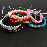 Bracelets porte-bonheur en perles de cristal colorées plaquées en or, bijoux catholique faits à la main, ajustables, pour femmes, vierge marie, Saint Jude