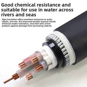 Yjv32 Yjv42 câble blindé en fil d'acier à noyau de cuivre <span class=keywords><strong>3</strong></span> noyaux 4 cœurs <span class=keywords><strong>3</strong></span> + 1 noyaux <span class=keywords><strong>3</strong></span> + <span class=keywords><strong>2</strong></span> noyaux 4 + 1 noyaux PVC pour alimentation 50 70 95 carré - Product Image 2