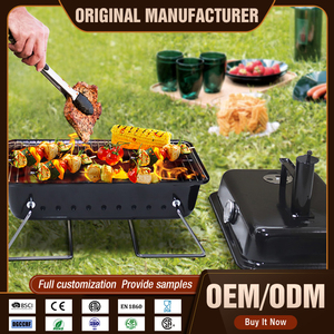 Small <strong>Mini</strong> Portable Rectangular Outdoor Tabletop Barbecue <strong>Grill</strong> Go Anywhere <strong>Charcoal</strong> <strong>Grills</strong> with Chimney - Product Image 2