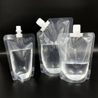 250ML 500ML Emballage alimentaire en plastique transparent Stand Up liquide Rechargeable Sac Jus Boisson Bec Pochettes
