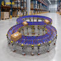 Convoyeur à roues à gravité flexible et extensible pour le déchargement de cartons et la manutention de matériaux en entrepôt Goldtec Distribution Center
