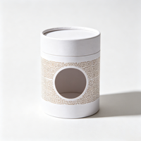 Boîte cylindrique ronde de luxe imprimée avec fenêtre transparente, emballage personnalisé pour la présentation de la marque de grains de café et l'emballage cadeau