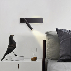 Moderno minimalista di 350 gradi ruotare comodino lettura lampada <span class=keywords><strong>da</strong></span> <span class=keywords><strong>parete</strong></span> camera <span class=keywords><strong>da</strong></span> letto corridoio hotel rotante faretto con interruttore - Product Image 2