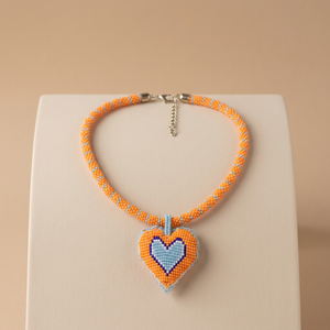 Handmade Boho Gold Plated Heart Shape Pendent Unisex Beaded <b>Necklace</b> for Men and Women neckwear <b>Statement</b> Piece fashion Jewelry - Product Image 1
