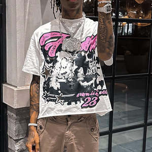 T-shirt Oversize Personalizzate con Stampa Serigrafica, Produzione di T-shirt Crop da Uomo in Cotone con Grafiche - Product Image 3