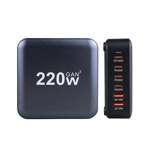 220W GaN Desktop Charger 6 Port <b>USB</b> <b>C</b> PD Fast Charging <b>Adapter</b> Black - Product Image 3