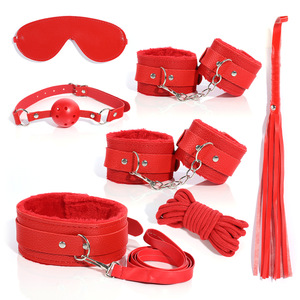 Vente en gros d'équipement de bondage BDSM pour adultes, 7 ensembles de masques pour les yeux pour hommes et femmes, fouet à boule buccale, sangle de retenue des pieds en cuir, jouets sexuels - Product Image 3