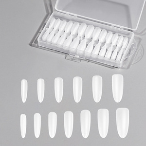 Kit de Manucure Professionnel en Gros : 260 Faux Ongles en PMMA à Couverture Complète, Formes Amande Courte et Cercueil, à Presser, pour Salon de Manucure - Product Image 4