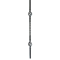Ventes en gros de tubes d'escalier en acier décoratifs avec revêtement en poudre noire, pour escaliers intérieurs, double panier