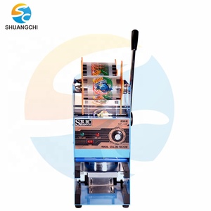 Halbautomatische 90/90mm Durchmesser <span class=keywords><strong>Bubble</strong></span>-Tea-Becher-Versiegelungsmaschine für 500 Becher, 50-250 Grad, günstiger Preis, hergestellt in China, für Papierbecher - Product Image 1