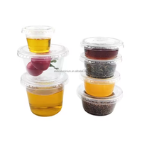 Fuling clair 1oz 1.5oz 2oz 3.25oz 4oz 5.5oz en plastique Mini petites tasses à soufflé Jello 30 cc tasse à sauce ail avec couvercle