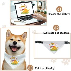 4 pièces de bandanas pour chien à faire soi-même, collier réglable, écharpe triangulaire double face, anneau en D, bandanas vierges pour sublimation, modèle 202511070220 - Product Image 4