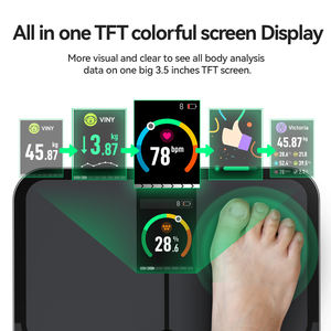 <span class=keywords><strong>Balance</strong></span> intelligente numérique TFT <span class=keywords><strong>poignée</strong></span> écran LED coloré 180kg capacité connectivité graisse corporelle santé ITO App échelle - Product Image 4