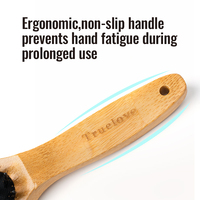 Brosse de toilettage portable Truelove en bambou écologique avec poignées ergonomiques, peigne démêlant doux et sûr pour chiens et chats – Offre spéciale