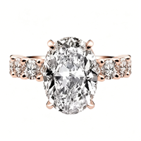 Élégante bague de mariage en or 18 carats avec moissanite taille ovale 3 carats, solitaire avec halo caché, bijoux de fiançailles pour femme