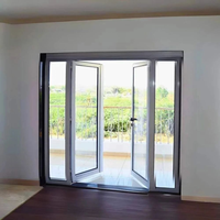 Porte à battant en PVC personnalisée anti-effraction, design moderne, double vitrage, moustiquaire en acier inoxydable, surface finie, pour entrepôt et hall