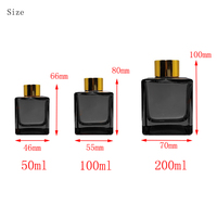 Bouteille diffuseur de parfum en verre à roseaux en gros, emballage vide, carré, huile d'aromathérapie, bouteille diffuseur de roseaux de luxe