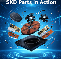 Kit complet de pièces SKD pour cuisinière à induction : Bobine, ventilateur, carte mère, panneau de commande, capteurs pour assemblage DIY et réparation d'appareils