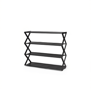 Scarpiera a X Myrva 33x15x85cm, a quattro livelli, in plastica, da ingresso, organizer minimalista per scarpe - Product Image 1