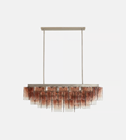 Lustre moderne en verre doré avec LED lumière blanc chaud 3000K pour villa 220V personnalisable Décoration intérieure
