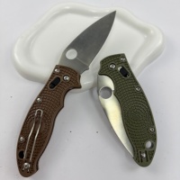 Couteau de poche de camping durable C101 avec bouton poussoir, outil EDC double fonction pliable, poignée ergonomique texturée et lame tranchante